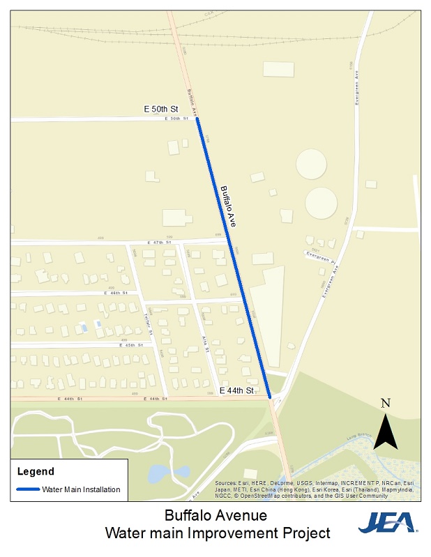 Buffalo Ave Water Main Improvement Project - Map